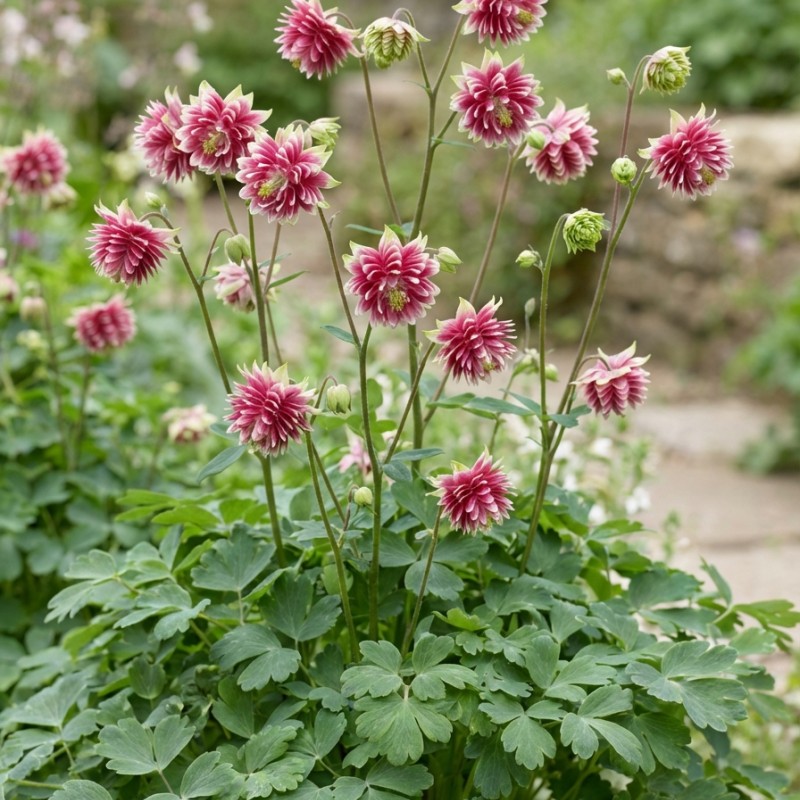  Aquilegia vulgaris 'Nora Barlow' - Réti harangláb